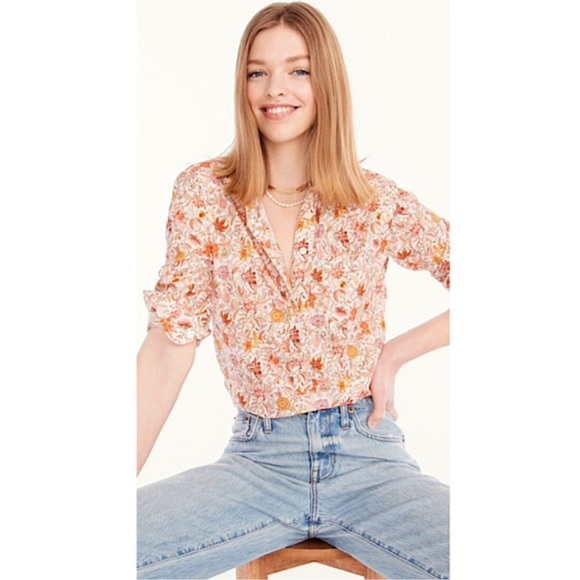 Classic Tops - J.Crew Classic-fit organic cotton popover in Liberty Garden of Life fabric